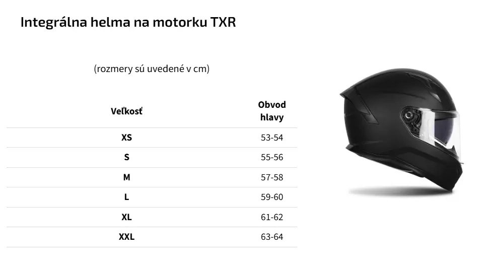 TXR Integrálna prilba na motorku Raptor čierna matná XL